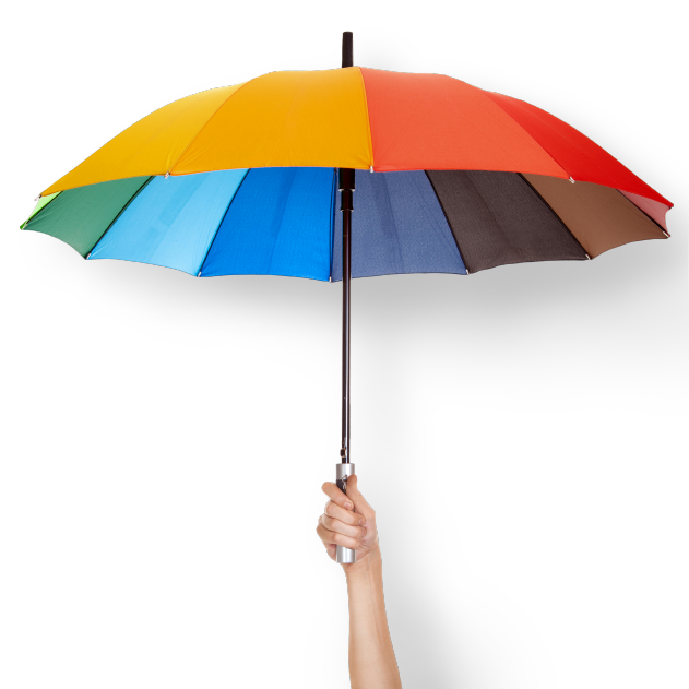 Hand holding umbrella